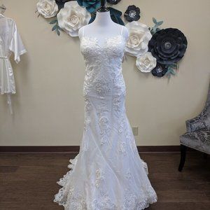 Spaghetti Strap Gown with Lace Detail Sample Size 24w